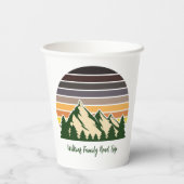 Custom Green Forest Mountain Party Pappbecher (Rückseite)