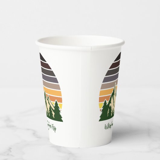 Custom Green Forest Mountain Party Pappbecher (Rechts)