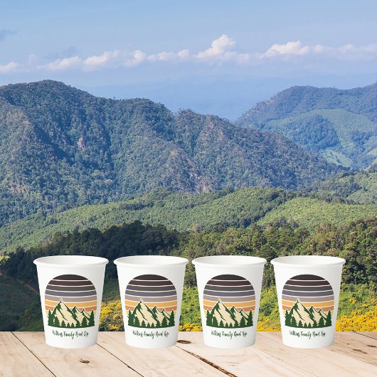 Custom Green Forest Mountain Party Pappbecher