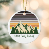 Custom Green Forest Mountain Road Trip Weihnachten Keramik Ornament
