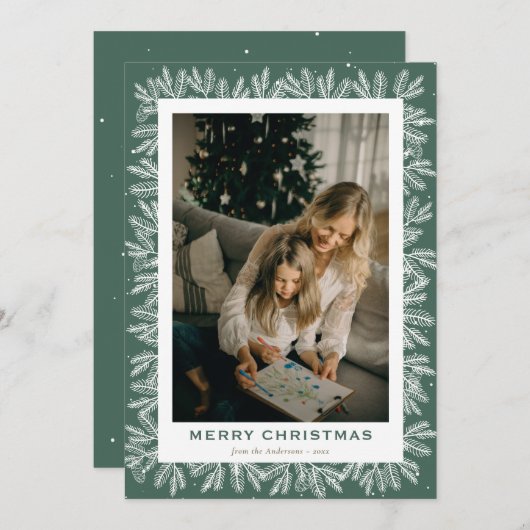 Custom Green Forest Pine Foto Weihnachten (Vorne/Hinten)