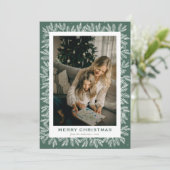 Custom Green Forest Pine Foto Weihnachten (Stehend Vorderseite)