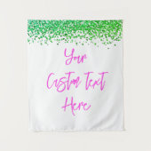 Custom Green Glitzern Birthday Party Foto Stand Wandteppich (Vorderseite)