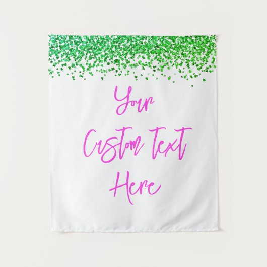 Custom Green Glitzern Birthday Party Foto Stand Wandteppich (Vorderseite)