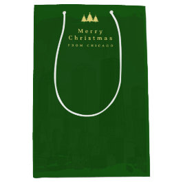 Custom Green Gold Christmas Mittlere Geschenktüte
