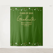 Custom Green Gold Class of 2024 Abschluss Wandteppich (Vorderseite)
