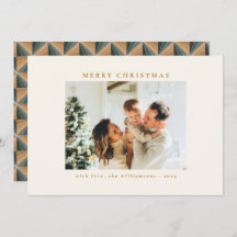 Custom Green Gold Vintag Design Foto Weihnachten