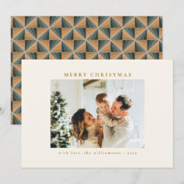 Custom Green Gold Vintag Design Foto Weihnachten