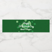Custom green Happy St Patricks Day Party Wasserflaschenetikett (Einzelnes Label)