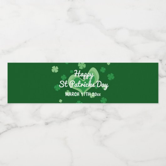 Custom green Happy St Patricks Day Party Wasserflaschenetikett (Einzelnes Label)