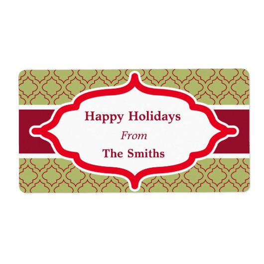 Custom Green Holiday Labels (Vorne)