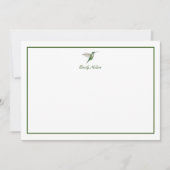 Custom Green Hummingbird Note Card Mitteilungskarte (Vorderseite)