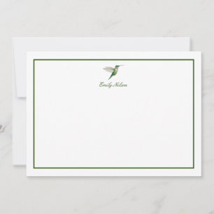 Custom Green Hummingbird Note Card Mitteilungskarte