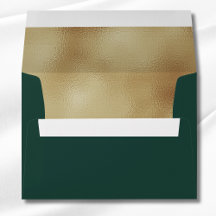 Custom Green Imitats Gold Foil Formal 12x18 Envelo