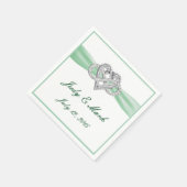 Custom Green Infinity Heart Paper Napkins Serviette (Ecke)