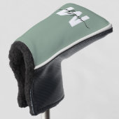 Custom Green Initial Name Monogram Golf Headcover (3/4 Vorderseite)