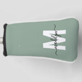 Custom Green Initial Name Monogram Golf Headcover (Vorderseite)