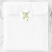 Custom Green Jumping Frog Runder Aufkleber (Tasche)