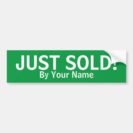 Custom Green Just Sold Aufkleber Autoaufkleber (Vorne)