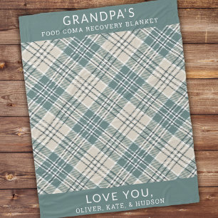 Custom Green Kariert Funny Opa von Grandkids Fleecedecke