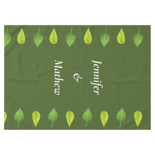 Custom Green Leaf Greenerity Tablecloth Tischdecke (Vorderseite (Horizontal))
