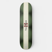 Custom Green Lines Vintag Look HAMbyWG Skateboard (Vorderseite)