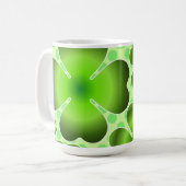 Custom Green Lucky Clover Pattern Gift Kaffeetasse (Vorderseite Links)