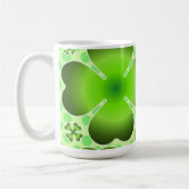 Custom Green Lucky Clover Pattern Gift Kaffeetasse (Links)