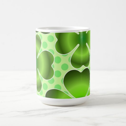 Custom Green Lucky Clover Pattern Gift Kaffeetasse (Mittel)