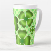 Custom Green Lucky Clover Pattern Gift Milchtasse (Rechte Ecke)