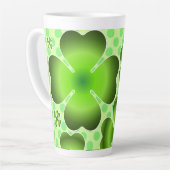 Custom Green Lucky Clover Pattern Gift Milchtasse (Linke Ecke)