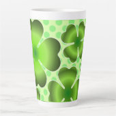 Custom Green Lucky Clover Pattern Gift Milchtasse (Vorderseite)