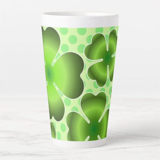 Custom Green Lucky Clover Pattern Gift Milchtasse (Vorderseite)