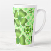 Custom Green Lucky Clover Pattern Gift Milchtasse (Rechts)