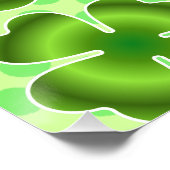 Custom Green Lucky Clover Pattern Gift Poster (Ecke)