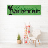 Custom Green Martini Girl Bachelorette Banner (Insitu)