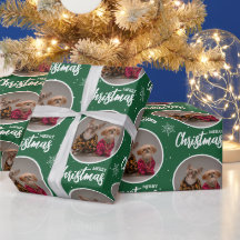 Custom Green Merry Christmas One Circle Photo