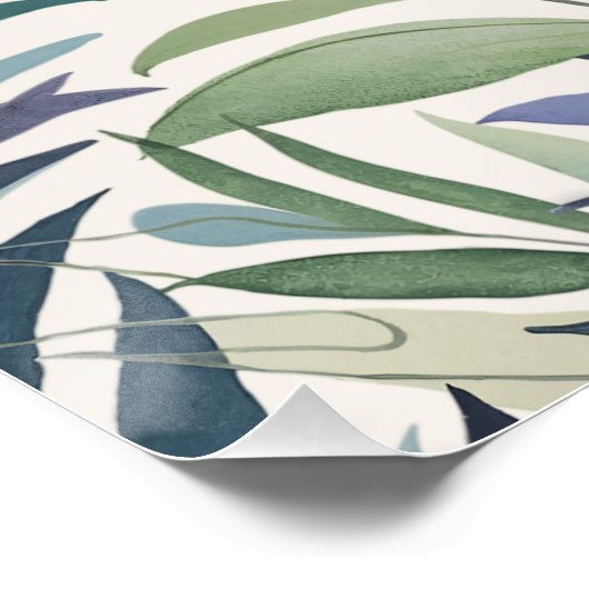 Custom Green Modern Monogram Summer Quote Poster (Ecke)