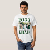 CUSTOM Green Modern Simple Script 2 Foto Grad T-Shirt (Vorne ganz)