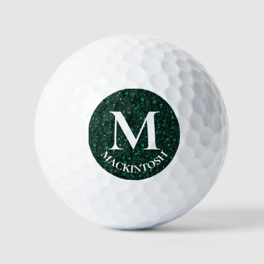 Custom Green Monogram Golf Balls Golfball (Vorderseite)