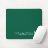 Custom GREEN Monogram, Name & Profession Mousepad (Mit Mouse)