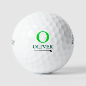 Custom Green 'O' Monogram Golfball (Vorderseite)