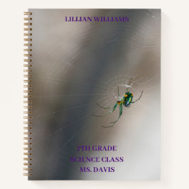 Custom Green Orb Weaver Spider School Notizblock