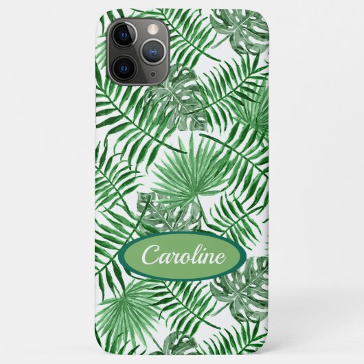 Custom Green Palm Blätter Tropical Summer Pattern Case-Mate iPhone Hülle (Rückseite)