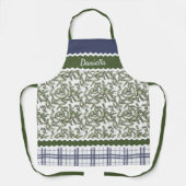 Custom Green Pine Needles Blue Berries Foliage Schürze (Vorderseite)