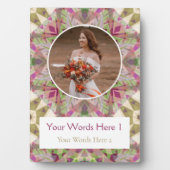Custom Green Pink Lila Star Wedding Anniversary Fotoplatte (Vorderseite)