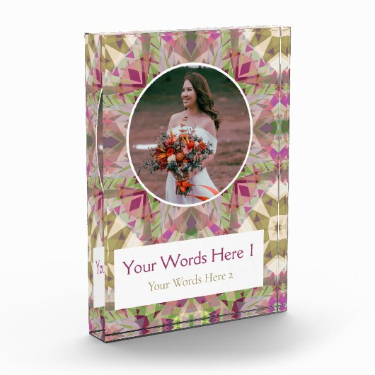 Custom Green Pink Lila Star Wedding neu verheirate Fotoblock (Links)