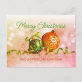 Custom Green Pink Orange Gold Tree Ornamente Postkarte (Vorderseite)