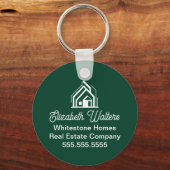 Custom Green Real Estate Company House Realtor Schlüsselanhänger (Vorderseite)