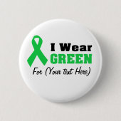 Custom Green Ribbon Awareness Button (Vorderseite)